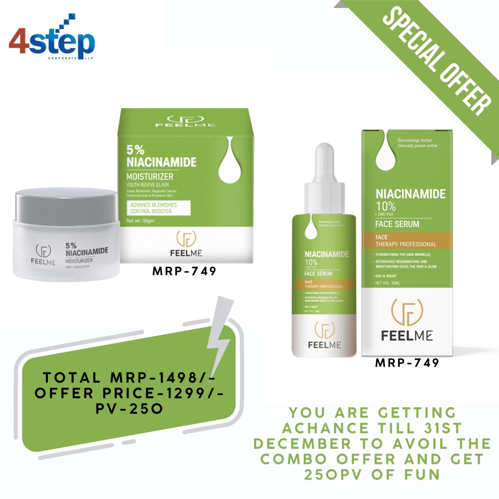 Niacinamide Moisturizer Cream  + Niacinamide Face Serum 